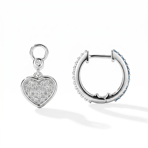 LUXURIANT DIAMOND - Lab Grown Diamant SI, Lab Grown Blauer Diamant Ohrringe 925 Silber Rhodiniert ca. 1,02 ct. image number 5