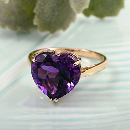 LUXORO AAA Lusaka Amethyst Herz Ring in 417 Gold - 5,65 ct. image number 1