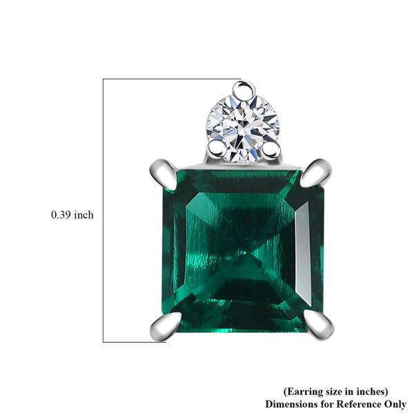 AAA Lab Created Smaragd, Lab Grown Diamant Ohrringe 417 Gold ca. 1.92 ct image number 5