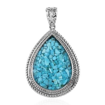 Sleeping Beauty T&uuml;rkis-Fragment Anh&auml;nger, Edelstahl ca. 8,00 ct