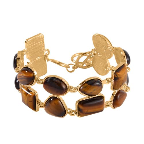 Gelbes Tigerauge Armband ca. 18 cm Legierung Standard gelb vergoldet ca. 125,00 ct. image number 0