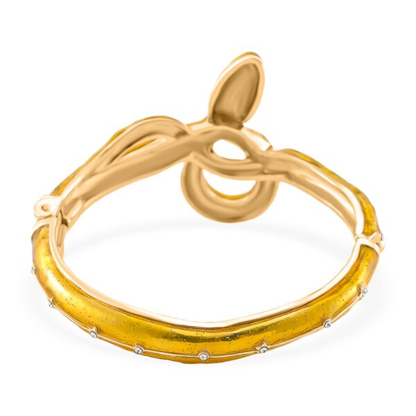 Golden emaillierter weißer Kristall-Armreif, 18cm image number 4