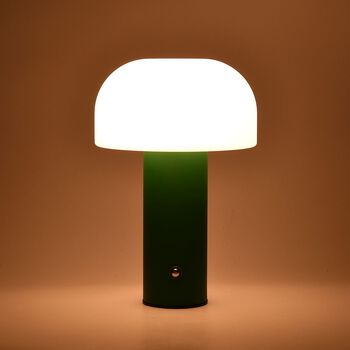 LIVMORE Wiederaufladbare und tragbare LED-Tischlampe, 12,5x20,5cm, Tannengr&uuml;n