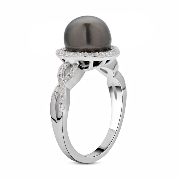 Tahiti Perle und wei&szlig;er Zirkon-Ring image number 5