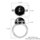Schwarzer Stern Diopsid-Ring, 925 Silber platiniert (Größe 18.00) ca. 9.99 ct image number 6
