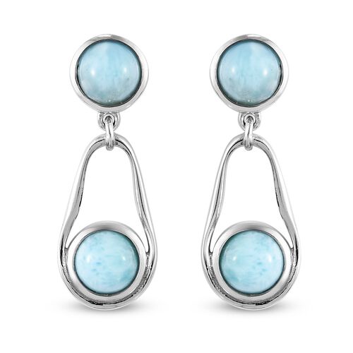 Larimar Ohrhänger 925 Silber platiniert ca. 3,14 ct  image number 0