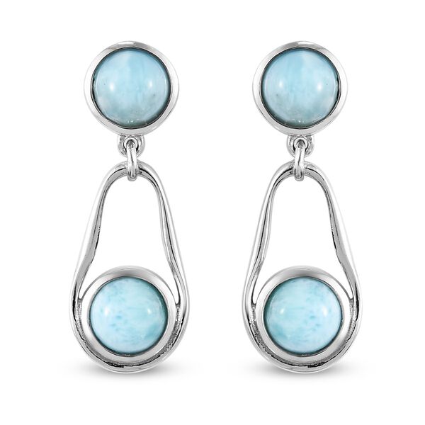 Larimar Ohrh&auml;nger 925 Silber platiniert ca. 3,14 ct&nbsp;