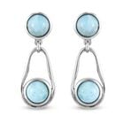Larimar Ohrringe 925 Silber platiniert ca. 3,14 ct