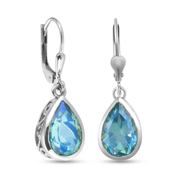 Pfau Triplett Quarz Ohrringe 925 Silber platiniert ca. 5,80 ct image number 4