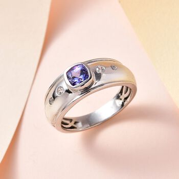 Tansanit und Zirkon Ring - 0,76 ct.