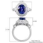 RHAPSODY - AAAA Tansanit und Diamant VS E-F Ring, 950 Platin  ca. 3,40 ct image number 6