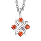 Designer Inspiriert XOXO Orange Zirkonia Schmuckset 925 Silber und Edelstahl