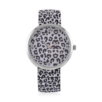 STRADA - Japanisches Uhrwerk, Flexible Uhr, Leopardenfellmuster