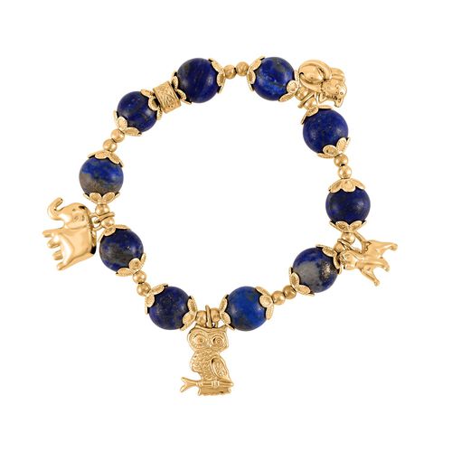 Lapislazuli Armband ca. Flexibles cm Legierung vergoldet ca. 188.00 ct image number 0