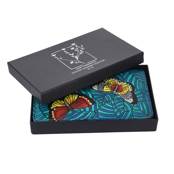 Sukriti handbemalter Schmuck Organizer, Schmetterlings-Muster, Gr&ouml;&szlig;e 21,5x12,5x3 cm image number 7