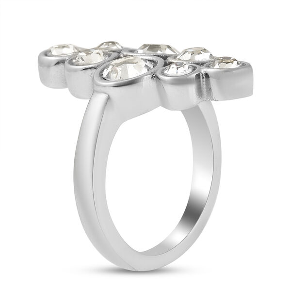 2er- Set, Wei&szlig;er Kristall-Ring und Anh&auml;nger mit Kette, 50 cm - 1,7 ct. image number 3