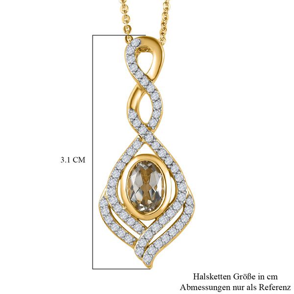 AAA Turkizit und weißer Zirkon-Anhänger mit Kette, 50 cm - 1,42 ct. image number 7