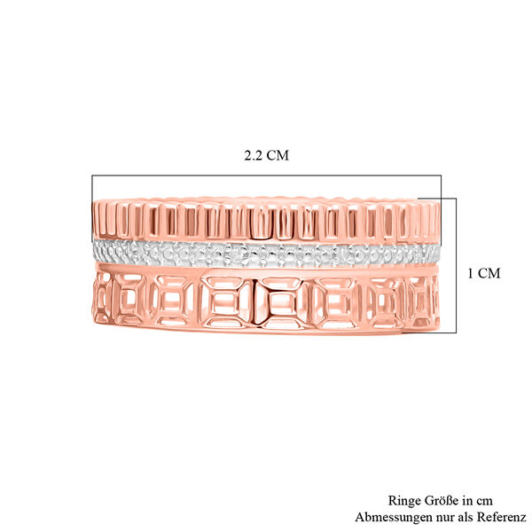 Weißer Diamant P Ring 925 Silber Roségold Vermeil (Größe 18.00) image number 5