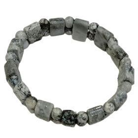 Schwarz-weißer Jaspis Armband, flexibel, ca. 135.00 ct