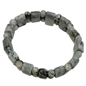 Flexibles schwarz-wei&szlig;es Jaspis Armband - 135 ct.