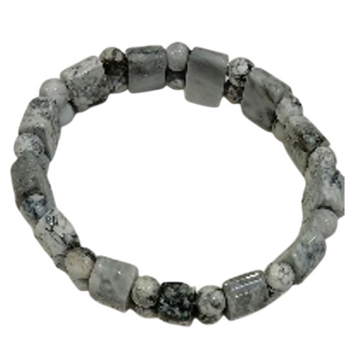 Schwarz-weißer Jaspis Armband, flexibel, ca. 135.00 ct image number 0