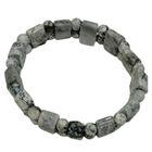 Schwarz-weißer Jaspis Armband, flexibel, ca. 135.00 ct