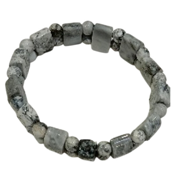 Flexibles schwarz-weißes Jaspis Armband - 135 ct. image number 0