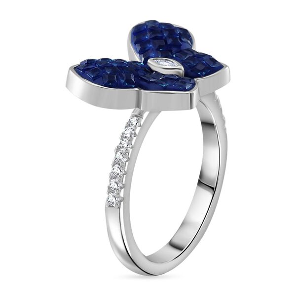 Blauer und wei&szlig;er Zirkonia Ring image number 4