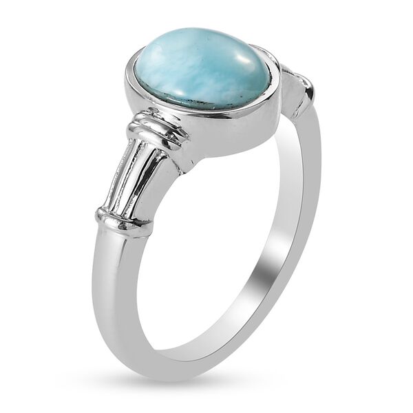 Larimar Solitär Ring Edelstahl image number 4