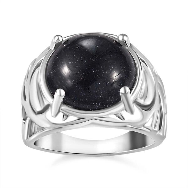 Blauer Sandstein Ring Messing (Gr&ouml;&szlig;e 17.00) ca. 9,61 ct image number 4