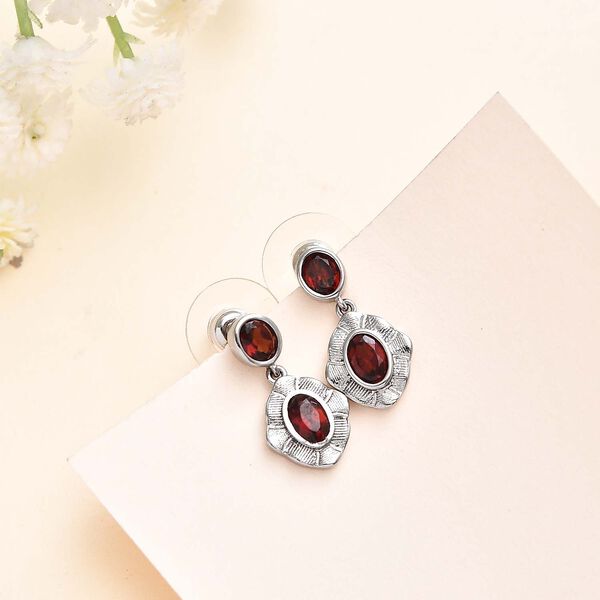 Mosambik Granat Ohrringe  Edelstahl ca. 2.04 ct image number 2