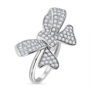 LUSTRO STELLA - Wei&szlig;er Zirkonia Ring 925 Silber rhodiniert (Gr&ouml;&szlig;e 21.00)