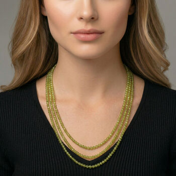 D'Joy Peridot Halskette Flexibles (ca. 50 cm) 925 Silber rhodiniert ca. 110,00 ct.