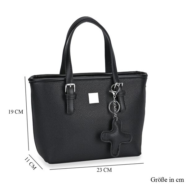 Crossbody Bag mit Designer-Anhänger in Kreuzform, Schwarz image number 6