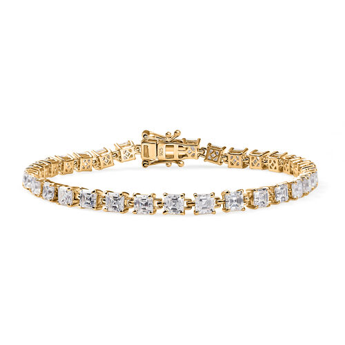 Moissanit 20cm Armband, 925 Silber 750 Gelbgold Vermeil - 11,17 ct. image number 0
