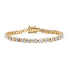 Moissanit Armband ca. 20 cm 925 Silber 750 Gelbgold Vermeil ca. 11.17 ct