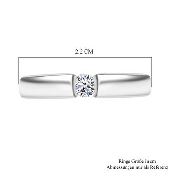 LUXURIANT VS Labor Diamant Ring, 925 Silber platiniert - 0,15 ct.