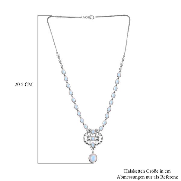 Premium Regenbogen Mondstein Halskette, 45 cm - 18,48 ct. image number 6