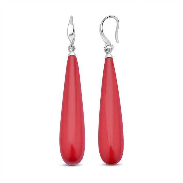 Korallefarbe Muschelperle Ohrringe 925 Silber rhodiniert