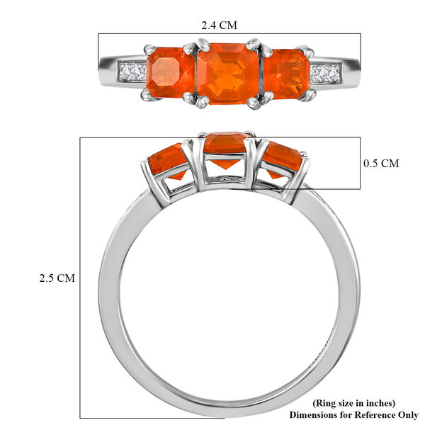 Purpurroter Feuer Opal 3 Stein Ring 925 Silber platiniert  ca. 1,21 ct image number 7