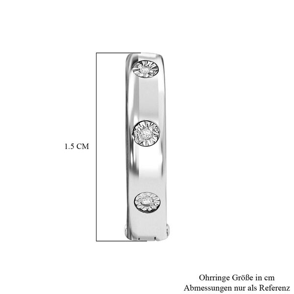 Wei&szlig;er Diamant P Ohrringe 925 Silber rhodiniert ca. image number 5