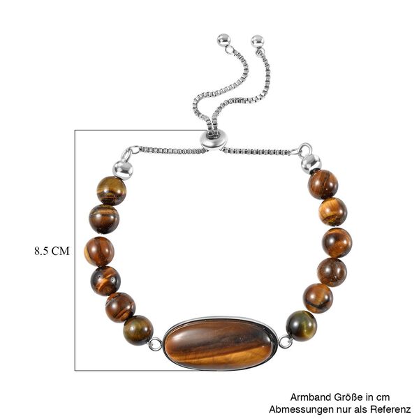 Flexibles gelbes Tigerauge Bolo-Armband, 15-22 cm - 68,50 ct. image number 5