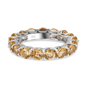 Citrin-Ring, 925 Silber platiniert  ca. 3,94 ct