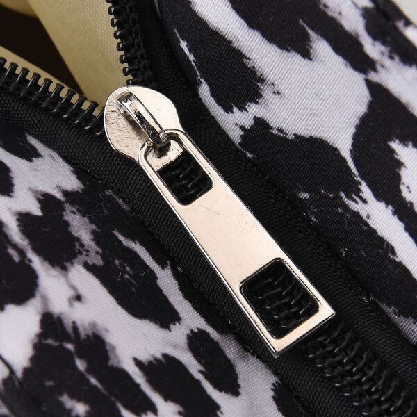 2er-Set, Shoppertasche mit kleiner Tasche, 56x36x16cm, Schwarz Wei&szlig; Leopardenmuster image number 6