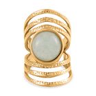 Grüner Aventurin Ring Reiner Edelstahl, goldfarben, (Größe 16.00) ca. 5.00 ct