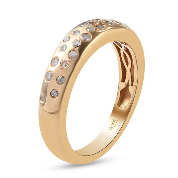 Diamant Band Ring 925 Silber 585 Vergoldet image number 5