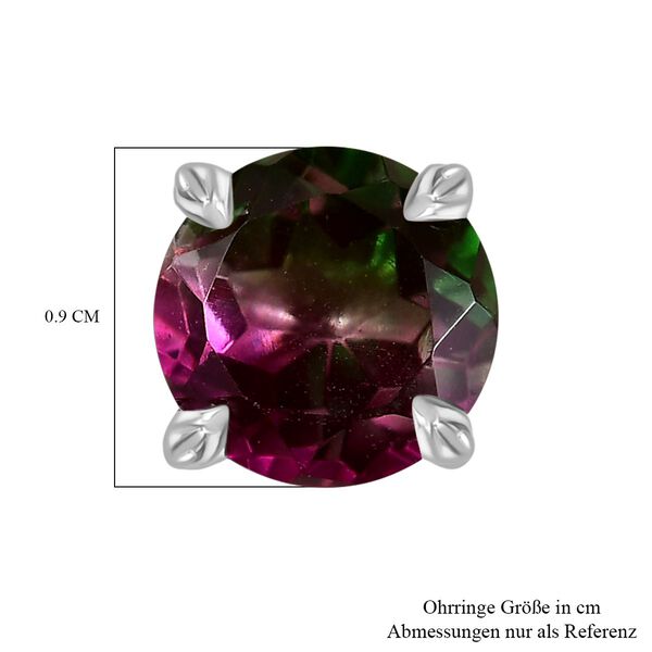 Wassermelonen Triplett Quarz Ohrringe, 925 Silber platiniert - 4,56 ct. image number 6