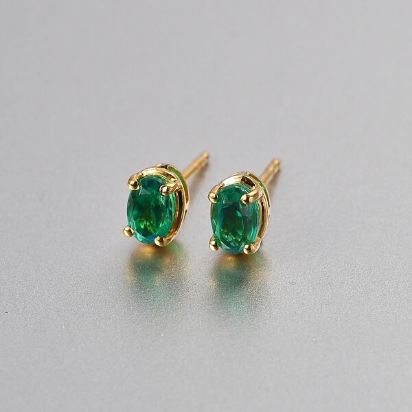 Pfau Triplett Quarz Ohrringe, 925 Silber vergoldet - 1,11 ct. image number 2