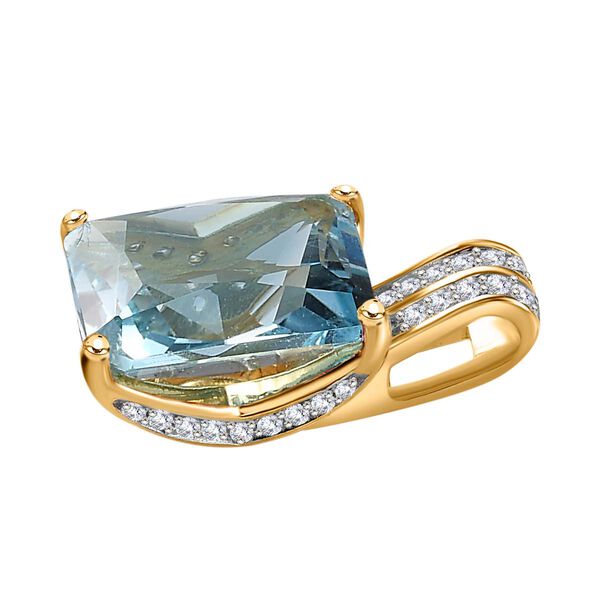 Himmelblauer Topas und Zirkon-Anhänger - 6,94 ct. image number 4