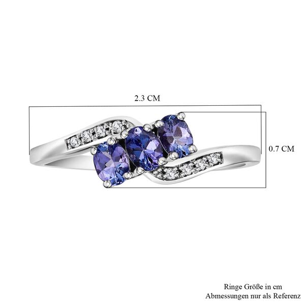 Tansanit und Zirkon Ring - 0,56 ct. image number 6